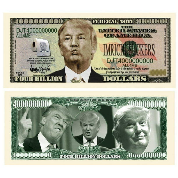 25 Donald Trump President Money Fake Dollar Bills Commander In Chief Million Lot